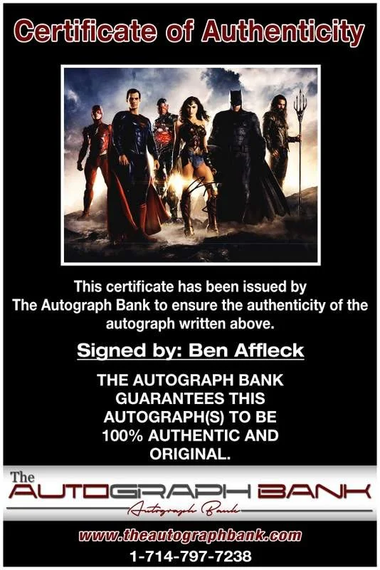 Ben Affleck — Ben Affleck authentic signed celebrity 11X14 photo W/Cert Autographed A0001, изображение 2