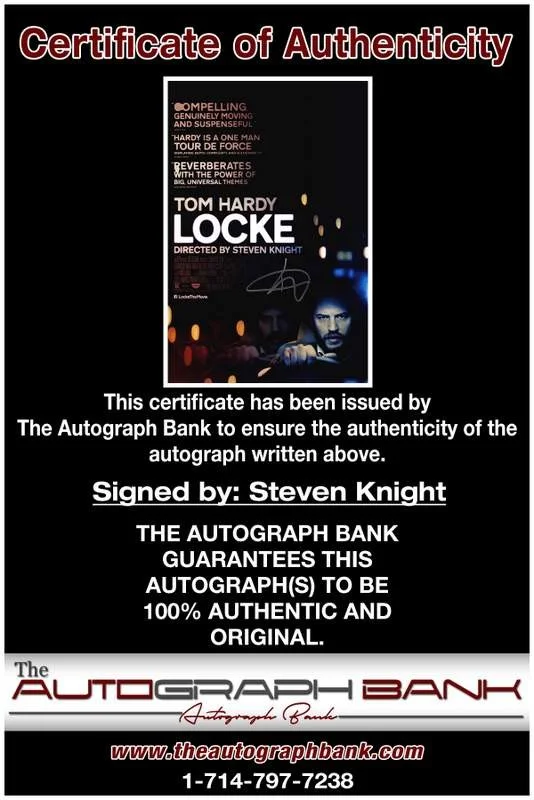 Steven Knight — Steven Knight authentic signed celebrity 10x15 photo W/Cert Autographed A0002, изображение 2