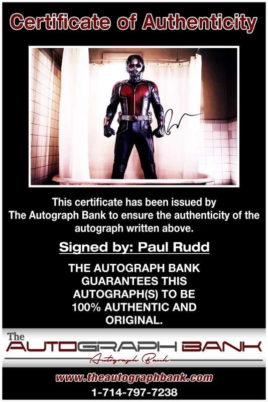 Paul Rudd — Paul Rudd authentic signed celebrity 10x15 photo W/Cert Autographed A000204, изображение 2