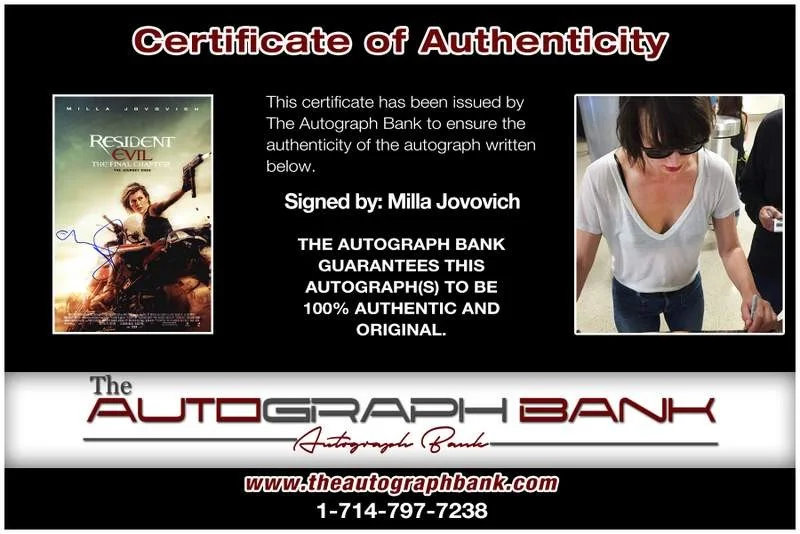 Milla Jovovich — Milla Jovovich authentic signed celebrity 10x15 photo W/Cert Autographed A0002, изображение 2