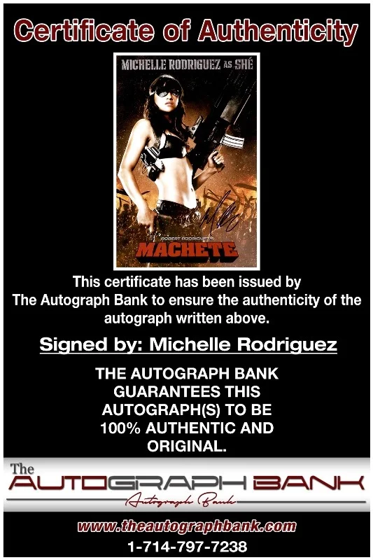 Michelle Rodriguez — Michelle Rodriguez authentic signed 10x15 photo |CERT Autographed 2616c, image 2