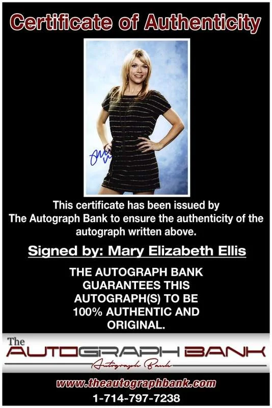 Mary Elizabeth Ellis — Mary Elizabeth Ellis authentic signed 10x15 photo |CERT Autographed A0009, image 2