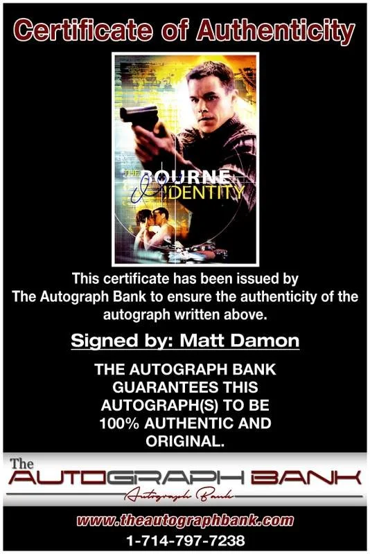 Matt Damon — Matt Damon authentic signed celebrity 10x15 photo W/Cert Autographed A00077, image 2
