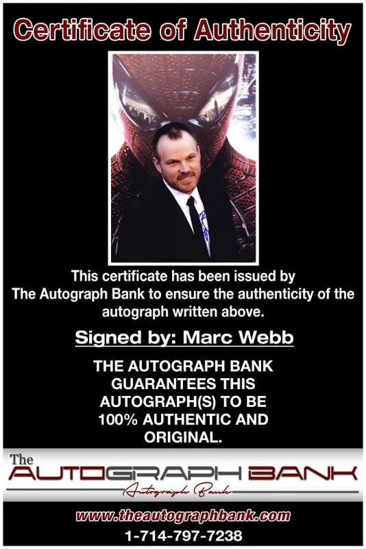 Marc Webb — Marc Webb authentic signed celebrity 10x15 photo W/Cert Autographed A0002, изображение 2