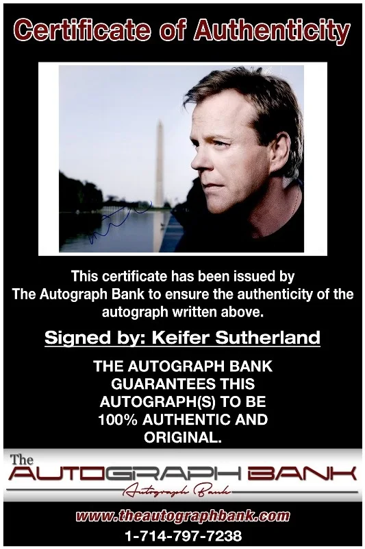 Kiefer Sutherland — Kiefer Sutherland authentic signed celebrity 10x15 photo |CERT Autographed 2616b, изображение 2