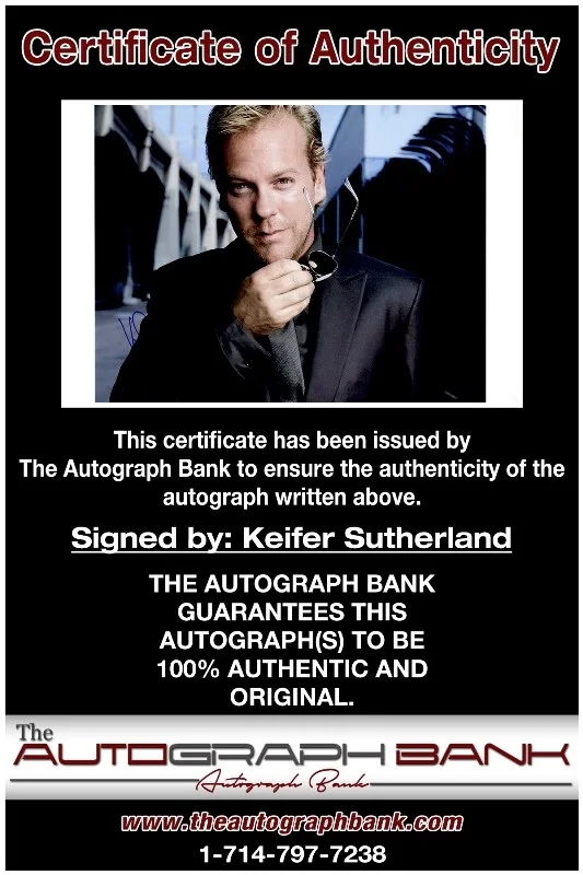 Kiefer Sutherland — Kiefer Sutherland authentic signed celebrity 10x15 photo |CERT Autographed 2616c, image 2