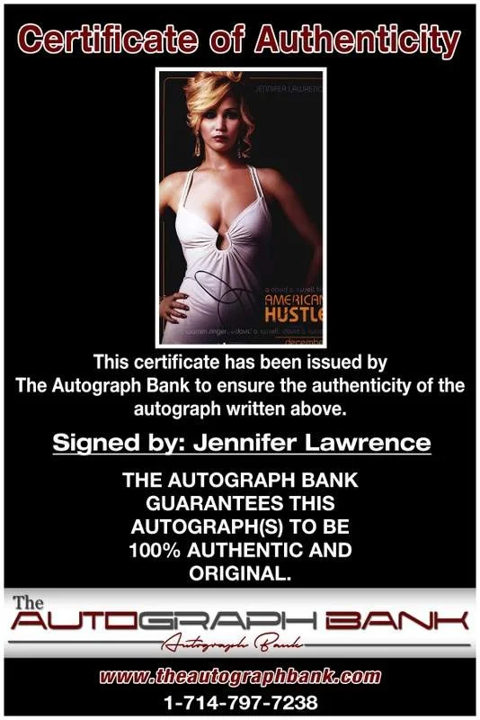 Jennifer Lawrence — Jennifer Lawrence authentic signed celebrity 10x15 photo |Cert Autographed A0007, изображение 2