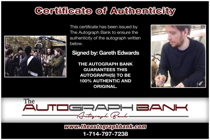 Gareth Edwards — Gareth Edwards authentic signed celebrity 10x15 photo W/Cert Autographed A0002, изображение 2