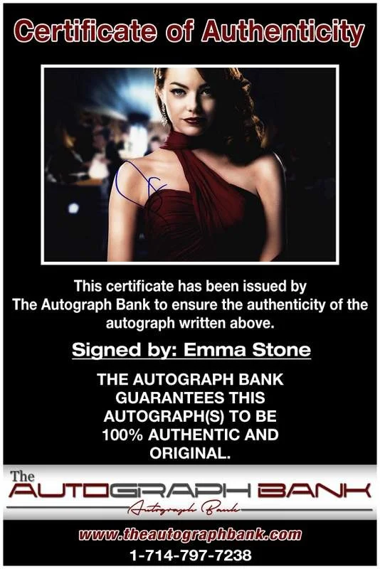 Emma Stone — Emma Stone authentic signed celebrity 10x15 photo W/Cert Autographed A0010, изображение 2