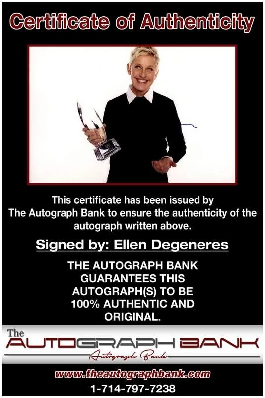 Ellen Degeneres — Ellen Degeneres authentic signed celebrity 10x15 photo W/Cert Autographed A00217, image 2