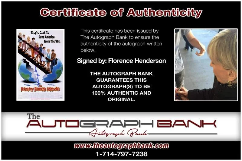 Florence Henderson — Florence Henderson authentic signed 10x15 photo |CERT Autographed A00223, image 2