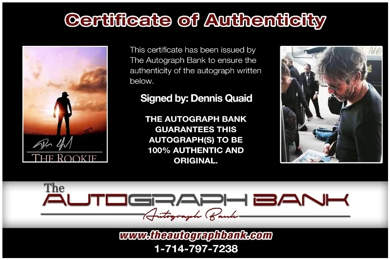 Dennis Quaid — Dennis Quaid authentic signed celebrity 10x15 photo W/Cert Autographed 2616a, изображение 2