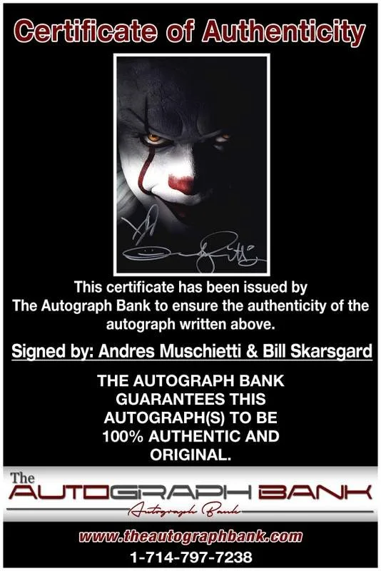 Andres Muschietti — Andres Muschietti & Bill Skarsgard authentic signed 10x15 photo |CERT A0002, изображение 2