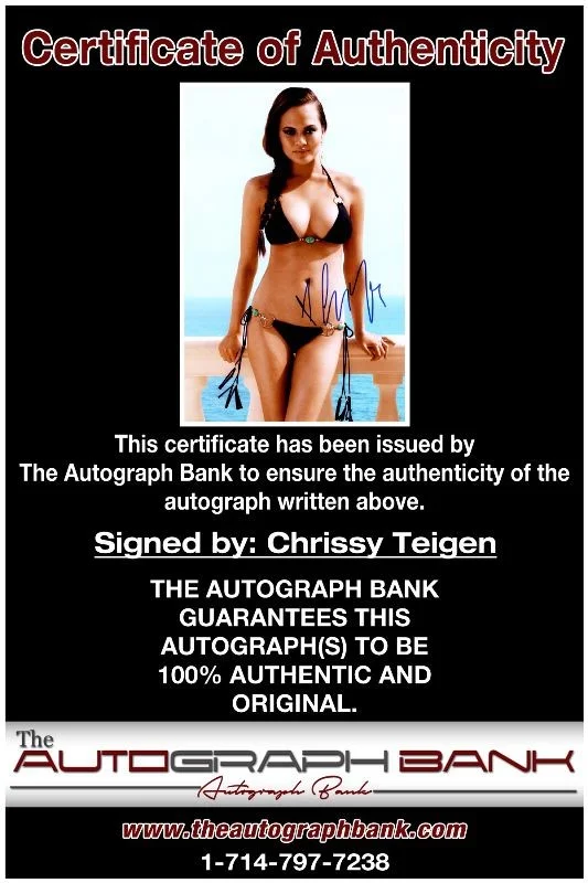 Chrissy Teigen — Chrissy Teigen authentic signed celebrity 10x15 photo W/Cert Autographed 1123a1, изображение 2