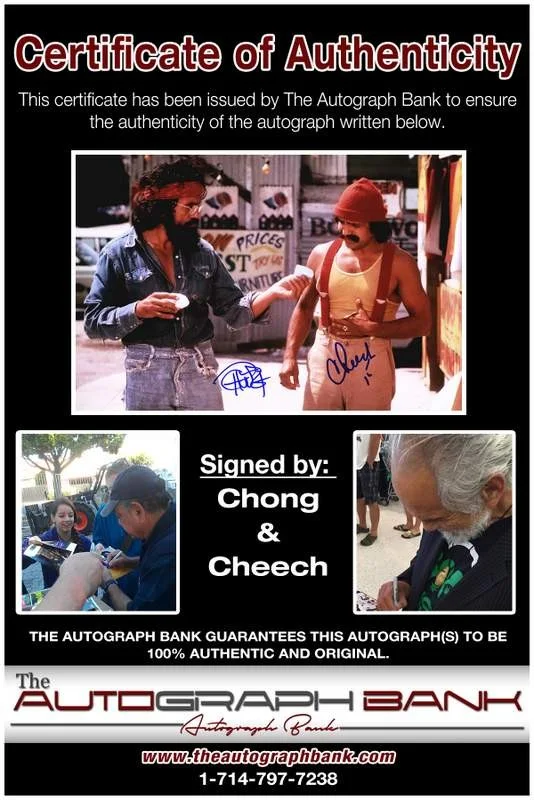 Cheech, Chong — Chong & Cheech authentic signed celebrity 10x15 photo W/Cert Autographed A000236, image 2