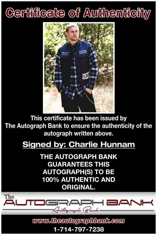 Charlie Hunnam — Charlie Hunnam authentic signed celebrity 10x15 photo W/Cert Autographed A000238, изображение 2