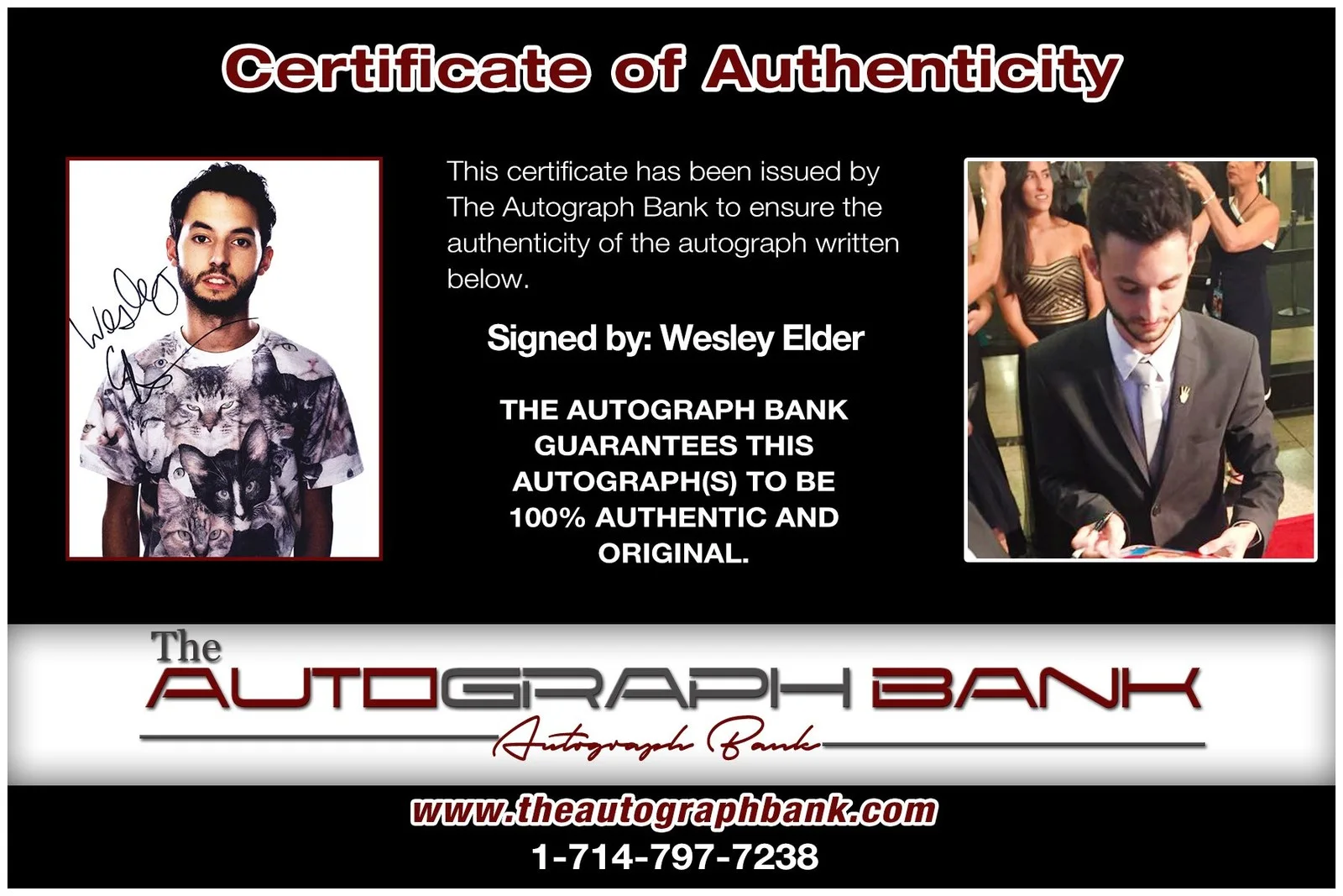 Wesley Elder — Wesley Elder authentic signed celebrity 8x10 photo W/Cert Autographed A2, image 2