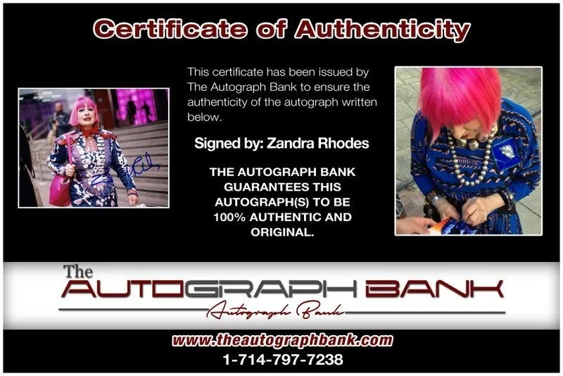 Zandra Rhodes — Zandra Rhodes authentic signed celebrity 8x10 photo W/Cert Autographed C3, изображение 2