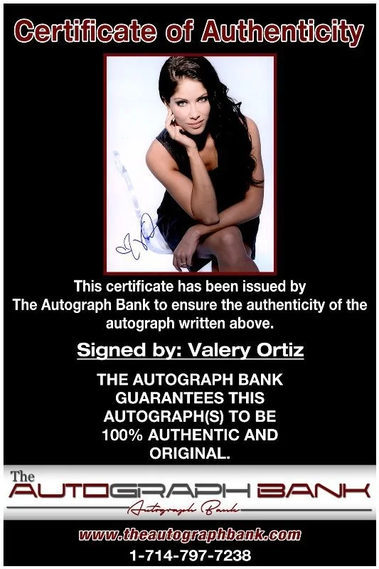 Valery Ortiz — Valery Ortiz authentic signed celebrity 8x10 photo W/Cert Autographed m, изображение 2