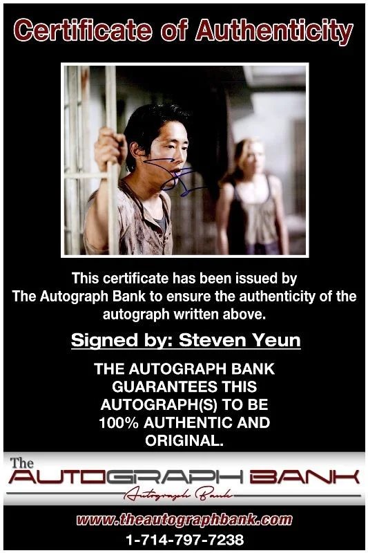 Steven Yeun — Steven Yeun authentic signed celebrity 8x10 photo W/Cert Autographed 2616a, изображение 2