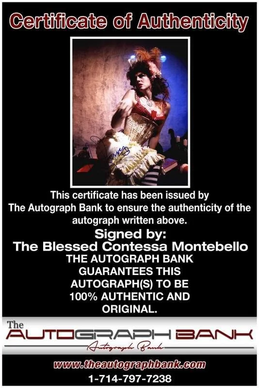 Contessa Montebello — The Blessed Contessa Montebello authentic signed 8x10 photo |CERT B0001, image 2