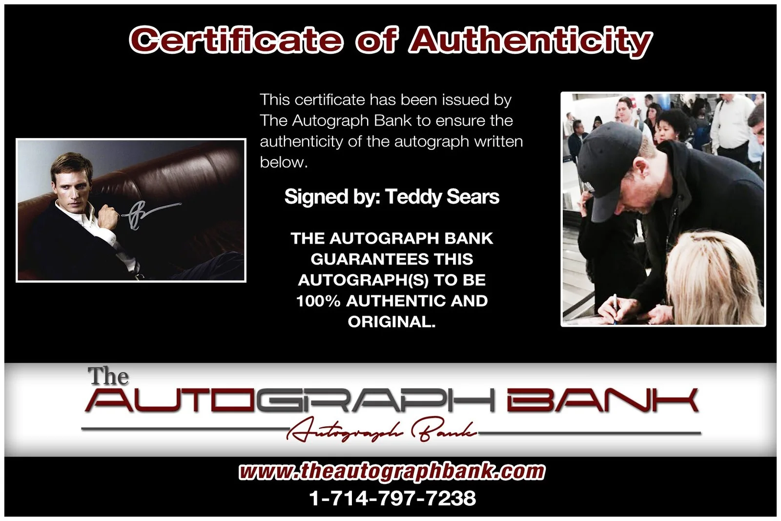 Teddy Sears — Teddy Sears authentic signed celebrity 8x10 photo W/Cert Autographed A1, image 2