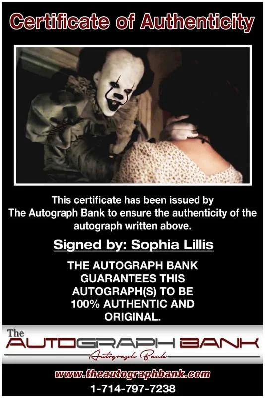 Sophia Lillis — Sophia Lillis authentic signed celebrity 8x10 W/Certificate Autographed (A0001), изображение 2
