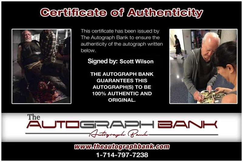 Scott Wilson — Scott Wilson signed celebrity 8x10 photo W/Certificate (2616b), image 2