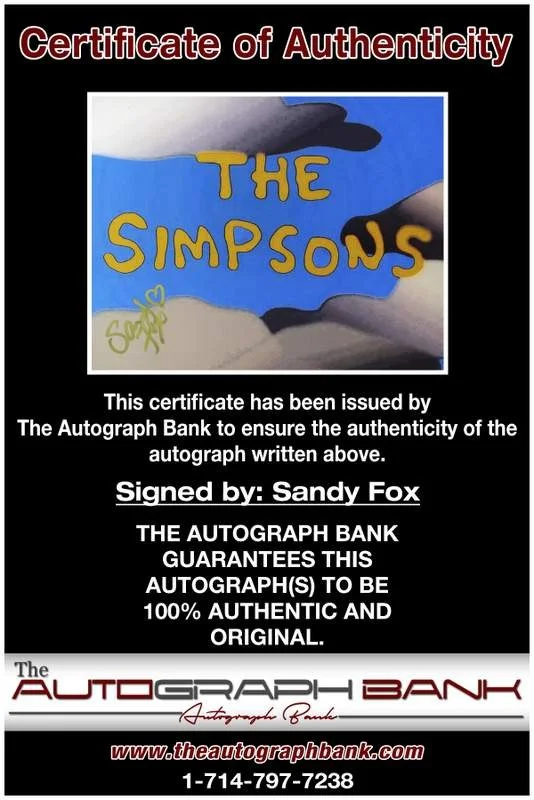 Sandy Fox — Sandy Fox authentic signed celebrity 8x10 photo W/Cert Autographed A0005, image 2
