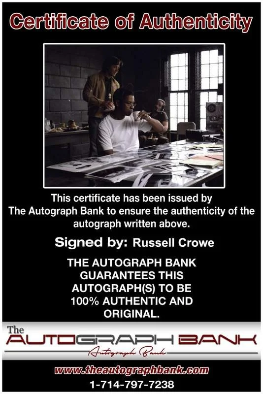 Russell Crowe — Russell Crowe & Ryan Gosling signed celebrity 8x10 photo W/Certificate (A), image 2