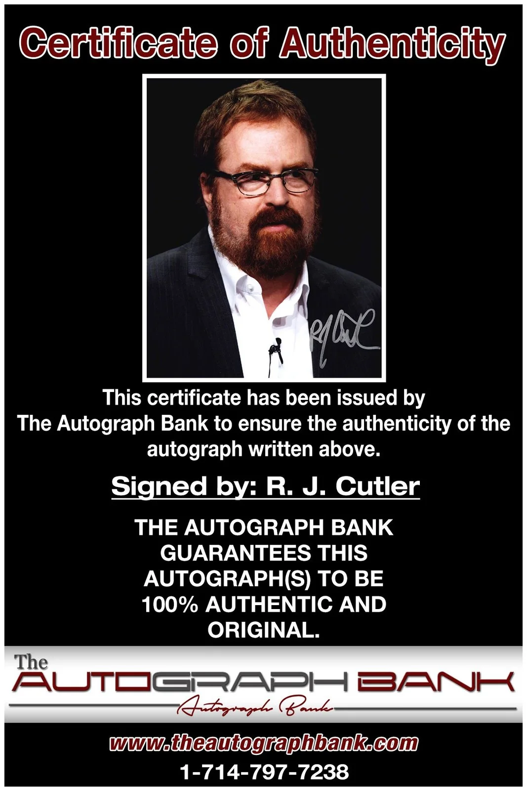R. J. Cutler — R. J. Cutler authentic signed celebrity 8x10 photo W/Cert Autographed A2, изображение 2