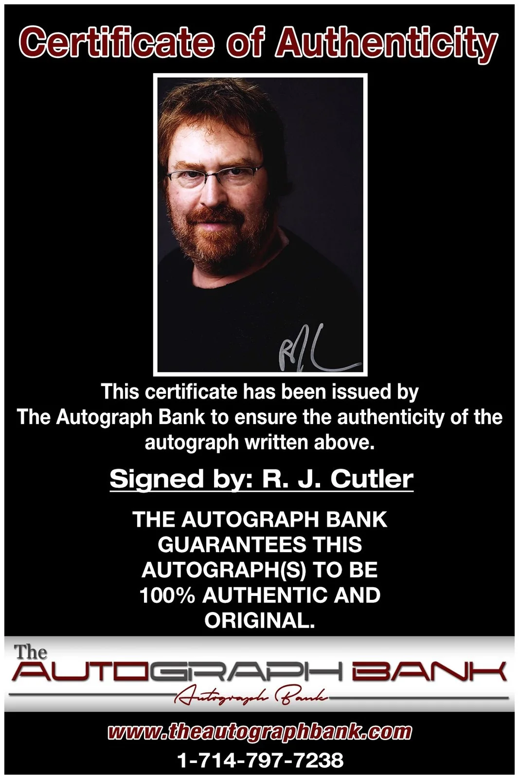 R. J. Cutler — R. J. Cutler authentic signed celebrity 8x10 photo W/Cert Autographed A1, image 2