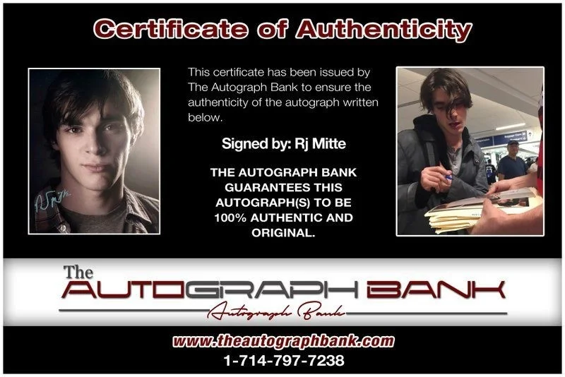 Rj Mitte — Rj Mitte authentic signed celebrity 8x10 photo W/Certificate Autographed (C1), image 2