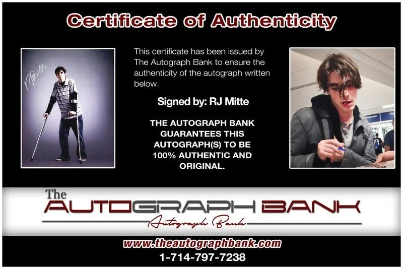 RJ Mitte — RJ Mitte authentic signed celebrity 8x10 photo W/Certificate Autographed (D1), image 2