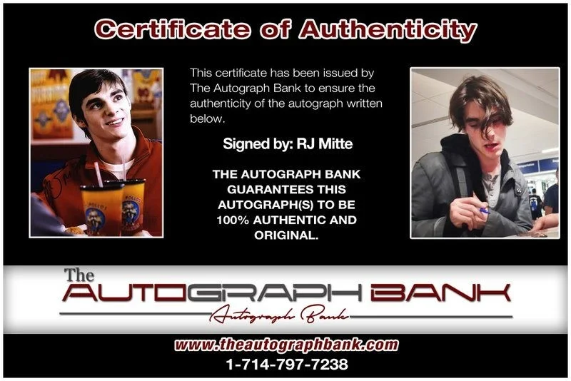RJ Mitte — RJ Mitte authentic signed celebrity 8x10 photo W/Certificate Autographed (D2), изображение 2