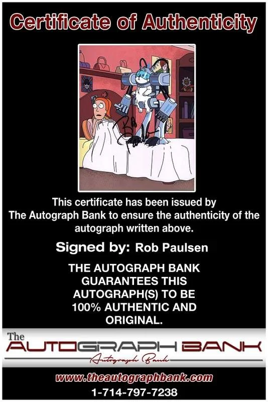 Rob Paulsen — Rob Paulsen signed celebrity 8x10 photo W/Certificate (D6), image 2