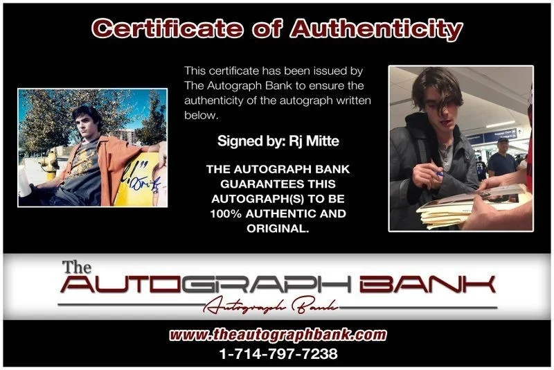 Rj Mitte — Rj Mitte authentic signed celebrity 8x10 photo W/Certificate Autographed (C4), image 2