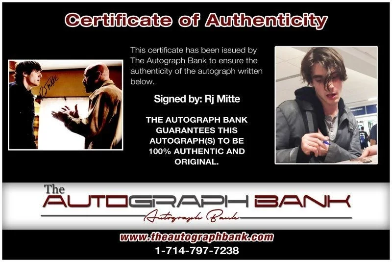 Rj Mitte — Rj Mitte authentic signed celebrity 8x10 photo W/Certificate Autographed (C10), image 2