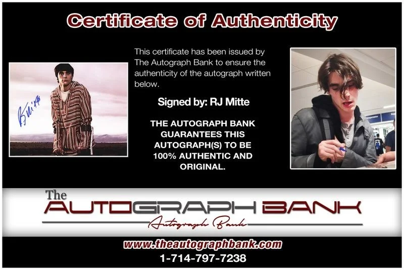 RJ Mitte — RJ Mitte authentic signed celebrity 8x10 photo W/Certificate Autographed (D3), image 2