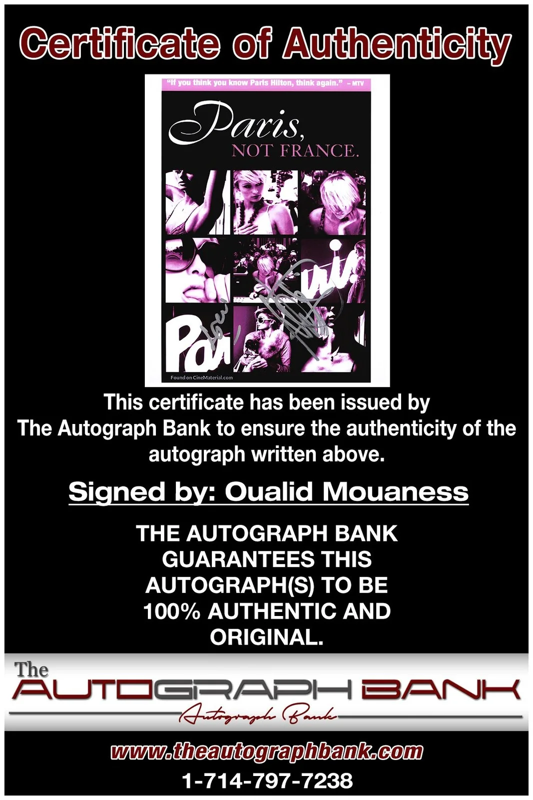 Oualid Mouaness — Oualid Mouaness authentic signed celebrity 8x10 photo W/Cert Autographed A3, изображение 2