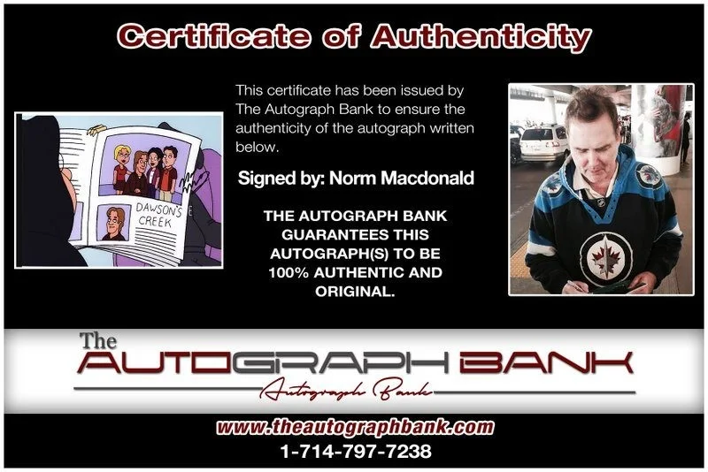 Norm Macdonald — Norm Macdonald authentic signed celebrity 8x10 photo W/Cert Autographed D10, image 2