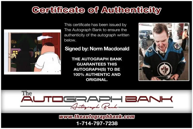 Norm Macdonald — Norm Macdonald authentic signed celebrity 8x10 photo W/Cert Autographed A49, image 2