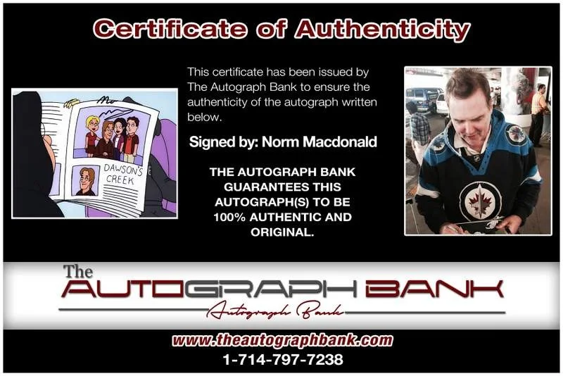 Norm Macdonald — Norm Macdonald authentic signed celebrity 8x10 photo W/Cert Autographed A80, image 2