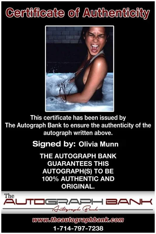 Olivia Munn — Olivia Munn signed celebrity 8x10 photo W/Certificate (C3), image 2