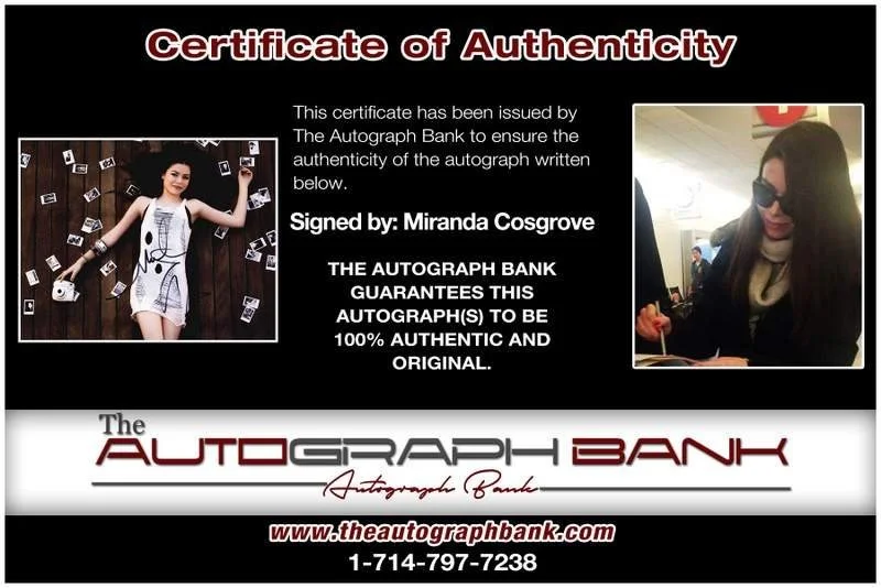 Miranda Cosgrove — Miranda Cosgrove authentic signed celebrity 8x10 photo W/Cert Autographed B0002, изображение 2
