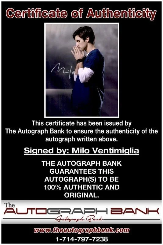 Milo Ventimiglia — Milo Ventimiglia authentic signed celebrity 8x10 photo W/Cert Autographed C7, изображение 2