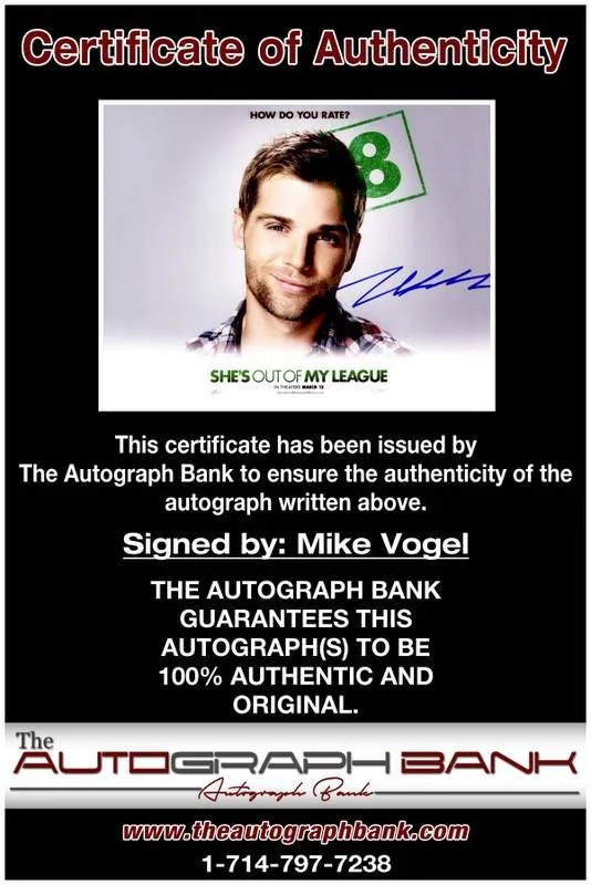 Mike Vogel — Mike Vogel authentic signed celebrity 8x10 photo W/Cert Autographed A9, image 2