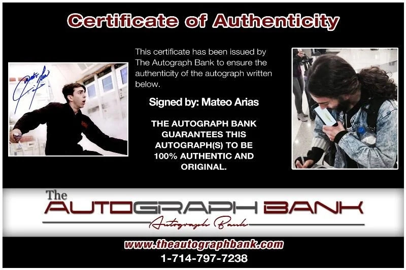 Mateo Arias — Mateo Arias authentic signed celebrity 8x10 photo W/Cert Autographed 2616b, изображение 2