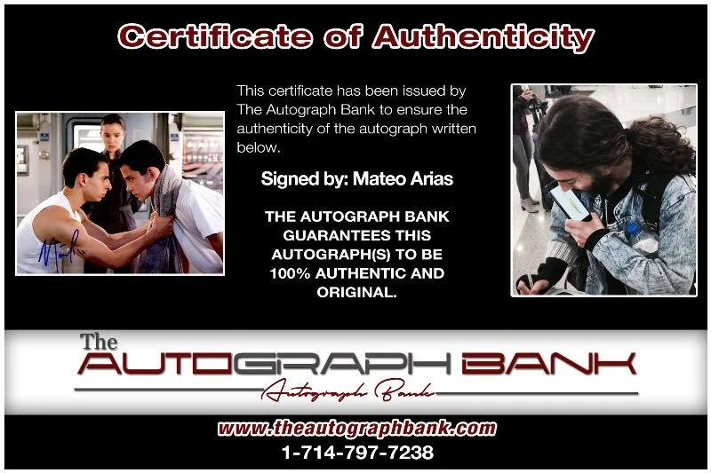Mateo Arias — Moses Arias authentic signed celebrity 8x10 photo W/Cert Autographed 2616f, изображение 2
