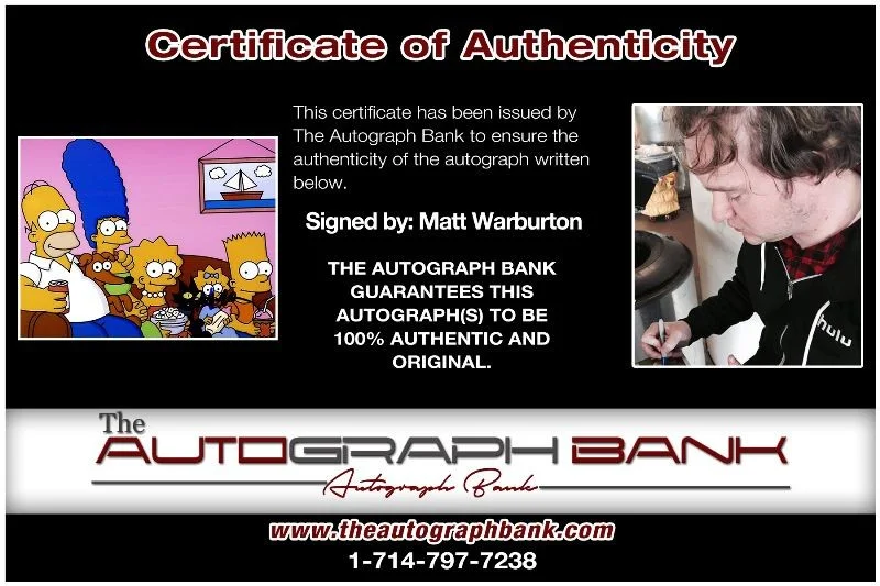 Matt Warburton — Matt Warburton authentic signed celebrity 8x10 photo W/Cert Autographed 2716c, изображение 2